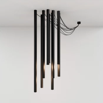 Дизайнерская люстра Tube black 8