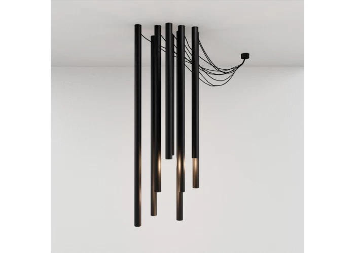  Дизайнерская люстра Tube black 8  1 — купить в PORTES.UA