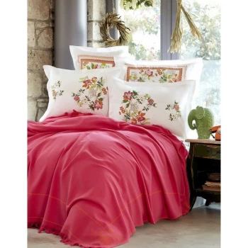 Комплект постільної білизни Karaca Home - Siena fusya 2018-2 фуксія pike jacquard євро