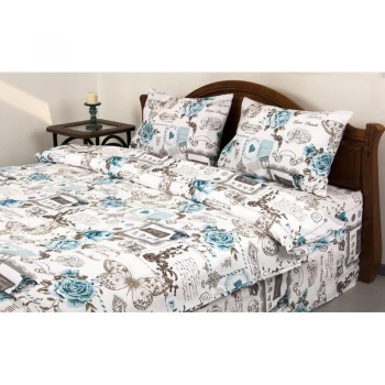 Комплект постільної білизни Lotus Ranforce - Glory бірюзовий євро
