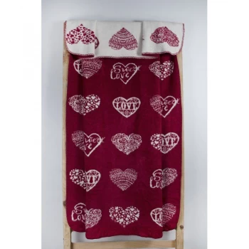 Плед Lotus Mono - Sweet Love червоний 135*175