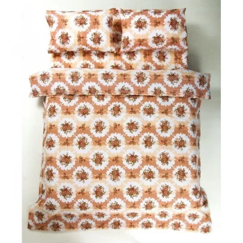 Комплект постільної білизни Lotus Ranforce - Bouquet кораловий полуторний