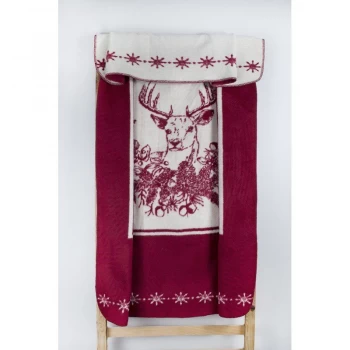 Плед Lotus Mono - Winter біло-червоний 135*175