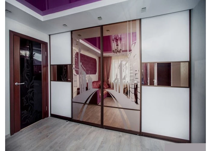  Шкаф купе с пескоструйным рисунком под заказ 1  1 — купить в PORTES.UA