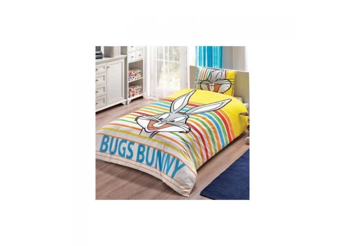 Підліткова постільна білизна Tac Disney - Bugs Bunny Striped  1 — замовити в PORTES.UA