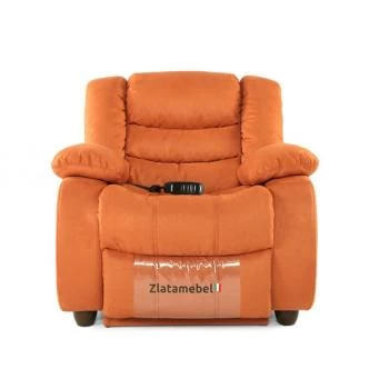 Крісло Честер помаранчевий у тканині реклайнер