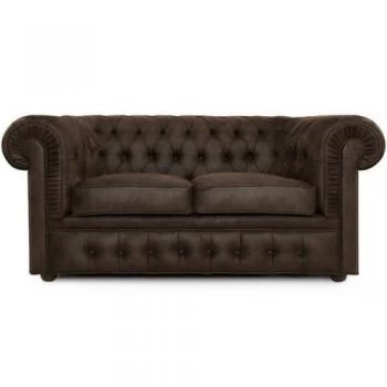Двомісна софа Честерфілд-2 (Темна шкіра)