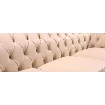 Прямий диван Честерфілд-3, світлий