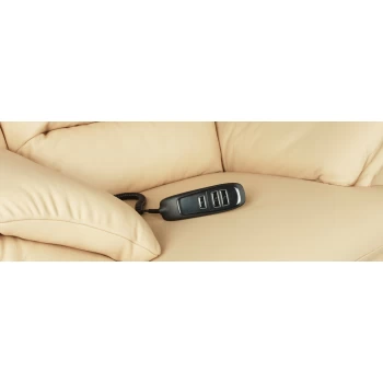 Крісло Баварія кольору айворі у шкірі з реклайнером