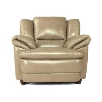 Крісло Баварія коричневе у шкірі з реклайнером
