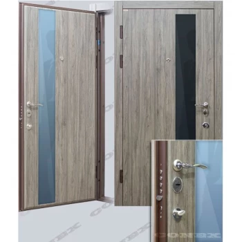 Вхідні двері в квартиру – М-52 чорне скло, всередині дзеркало