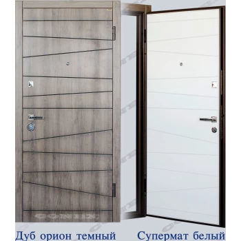 Conex (Конекс) двери входные в Киеве • М-74 Дуб орион, внутри Супермат белый