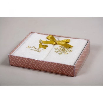 Новогодний набор кухонных полотенец Barine - Winter Gold золотой 30*50