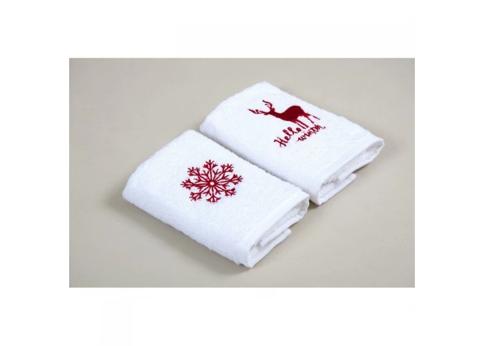  Новорічний набір кухонних рушників Barine - Winter Red червоний 30*50  2 — замовити в PORTES.UA