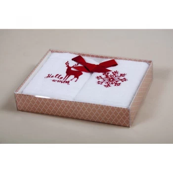 Новогодний набор кухонных полотенец Barine - Winter Red красный 30*50