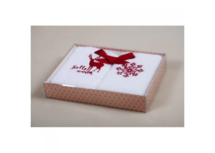  Новорічний набір кухонних рушників Barine - Winter Red червоний 30*50  1 — замовити в PORTES.UA