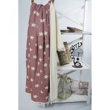 Плед микроплюш Barine - Star Throw burgundy 130*170
