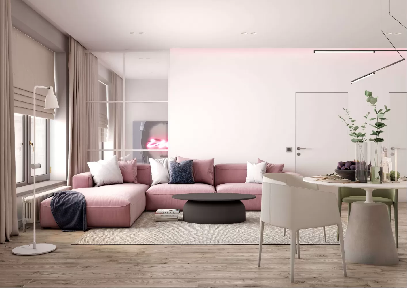 Гостиная — Дизайн-проект квартиры-студии в ЖК Республика 65 м.кв — cтудия дизайна GRIGOROVICH