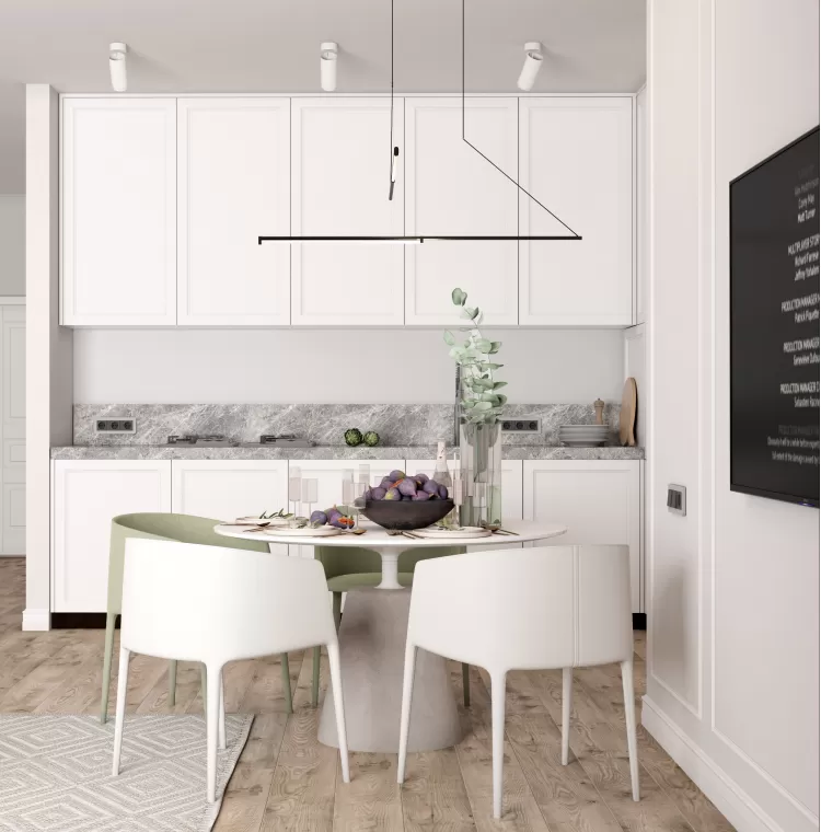 Обеденная зона — Дизайн-проект квартиры-студии в ЖК Республика 65 м.кв — cтудия дизайна GRIGOROVICH