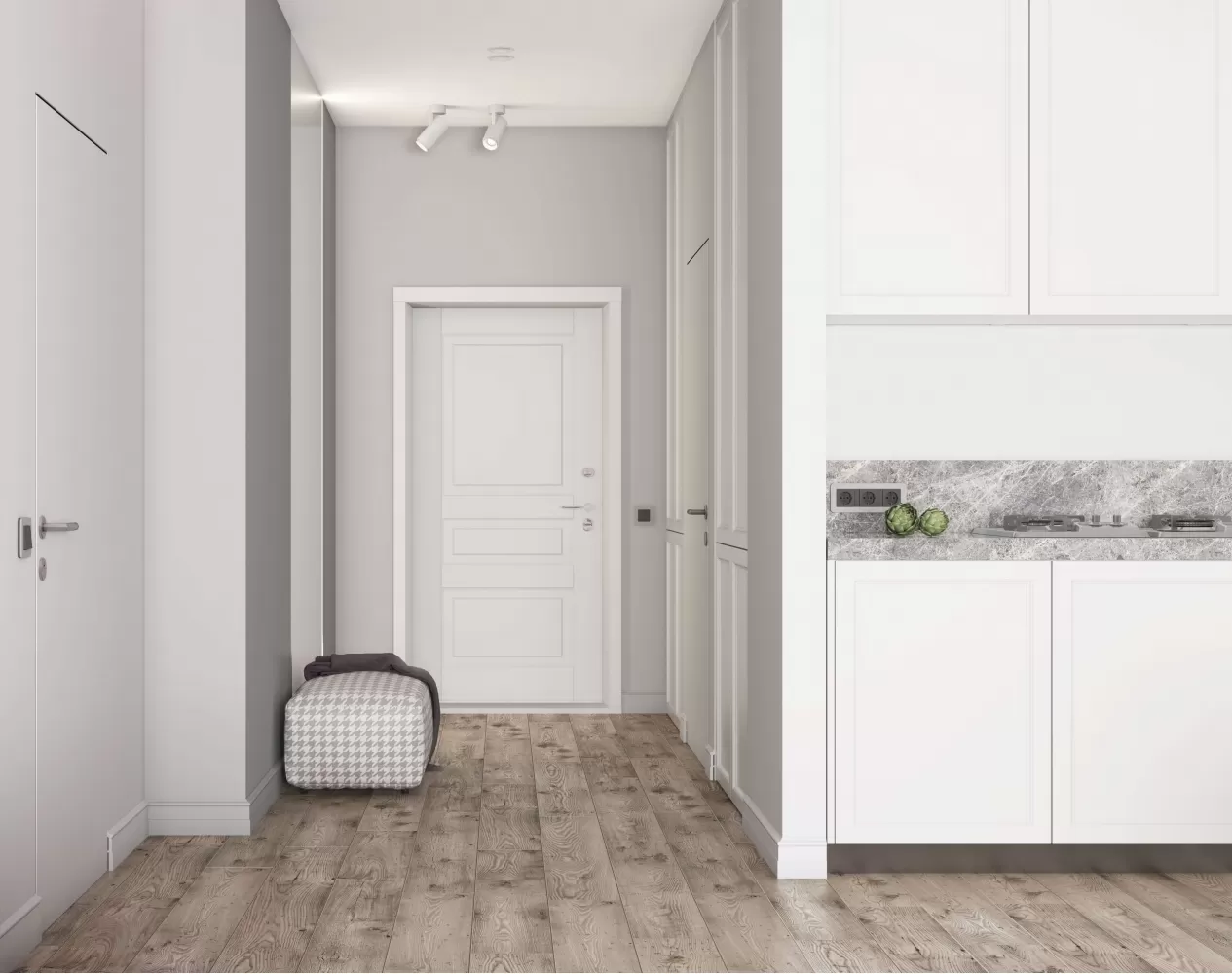 Передпокій — Дизайн-проект квартири-студії в ЖК Республіка 65 м.кв — cтудія дизайну GRIGOROVICH