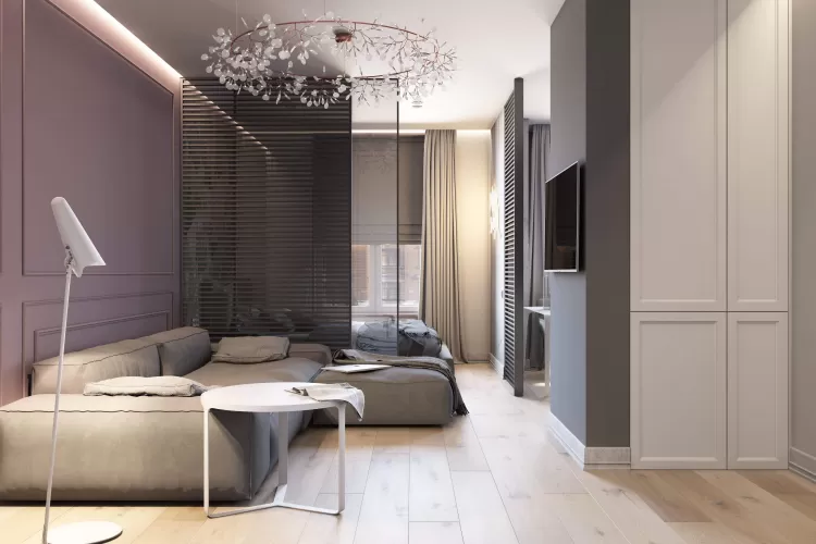 Гостиная — Дизайн-проект квартиры-студии в ЖК Синергия 3+, 40м.кв — cтудия дизайна GRIGOROVICH