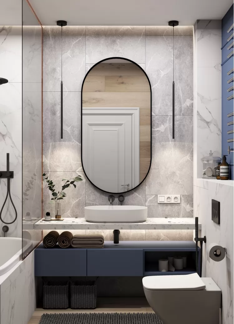 Санузел — Дизайн-проект квартиры-студии в ЖК Синергия 3+, 40м.кв — cтудия дизайна GRIGOROVICH