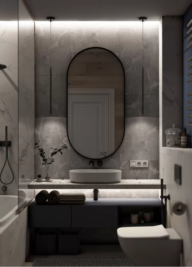 Санузел — Дизайн-проект квартиры-студии в ЖК Синергия 3+, 40м.кв — cтудия дизайна GRIGOROVICH