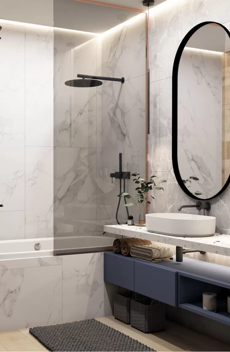 Санузел — Дизайн-проект квартиры-студии в ЖК Синергия 3+, 40м.кв — cтудия дизайна GRIGOROVICH