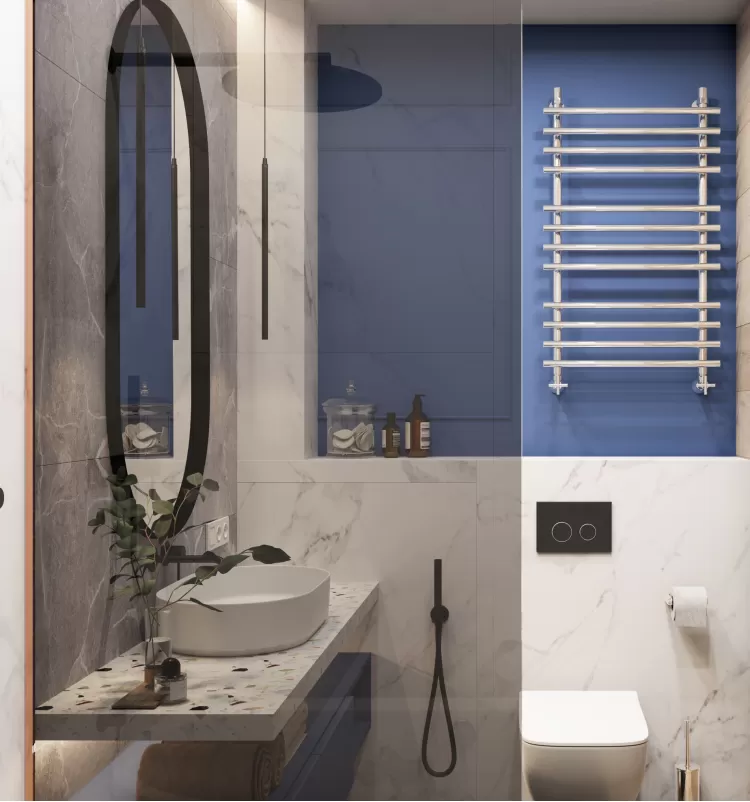 Санузел — Дизайн-проект квартиры-студии в ЖК Синергия 3+, 40м.кв — cтудия дизайна GRIGOROVICH