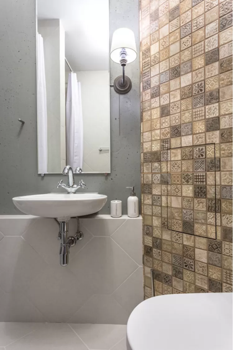 Санузел — Дизайн 2-комнатной квартиры Soft Scandinavian Loft, 40 м.кв — дизайнер Ира Сазонова