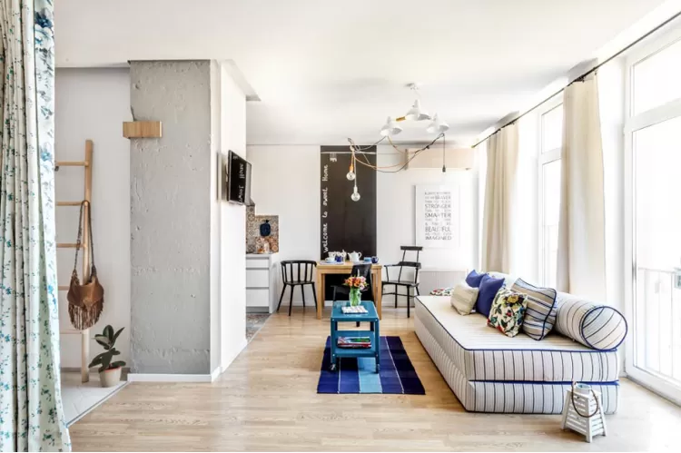 Кухня-гостиная — Дизайн 1-комнатной квартиры Studio Open Space, ЖК Комфорт Таун, 40 м.кв — дизайнер Сазонова Ира