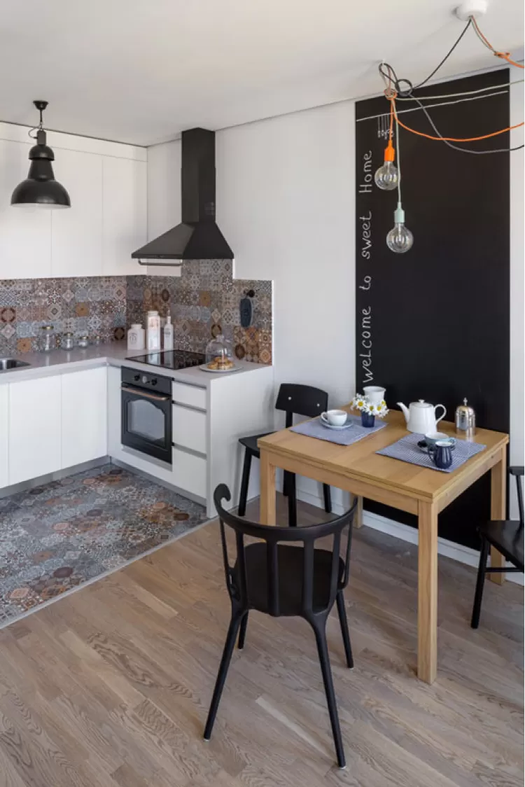 Кухня  — Дизайн 1-комнатной квартиры Studio Open Space, ЖК Комфорт Таун, 40 м.кв — дизайнер Сазонова Ира