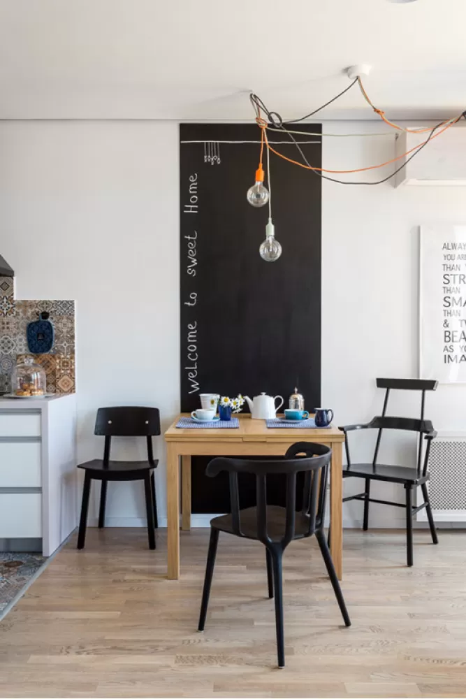 Кухня  — Дизайн 1-комнатной квартиры Studio Open Space, ЖК Комфорт Таун, 40 м.кв — дизайнер Сазонова Ира