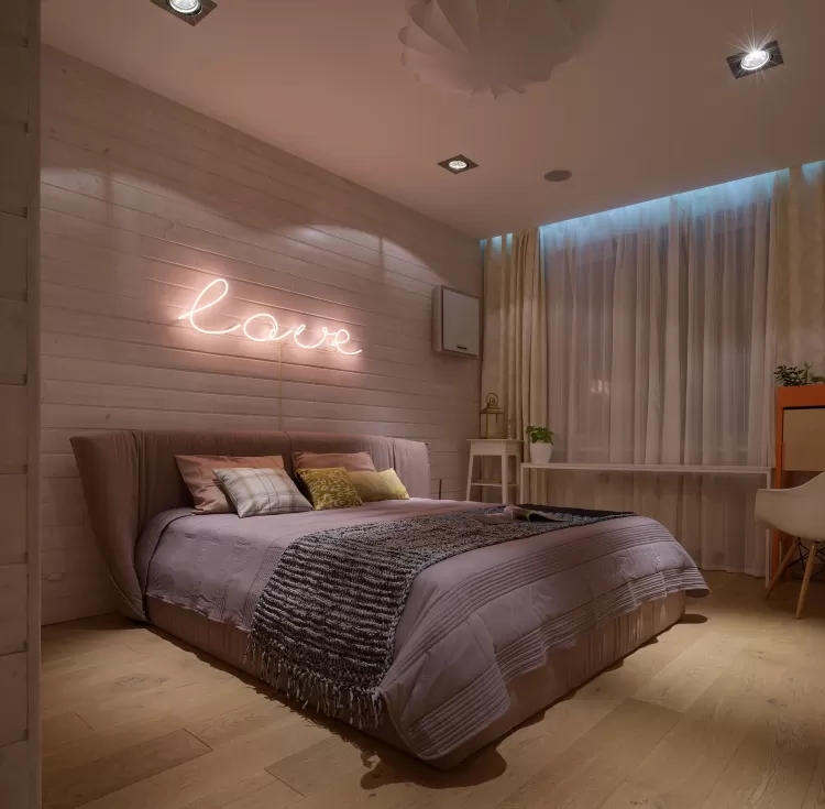 Вечернее освещение спальни – фото интерьера № 1790