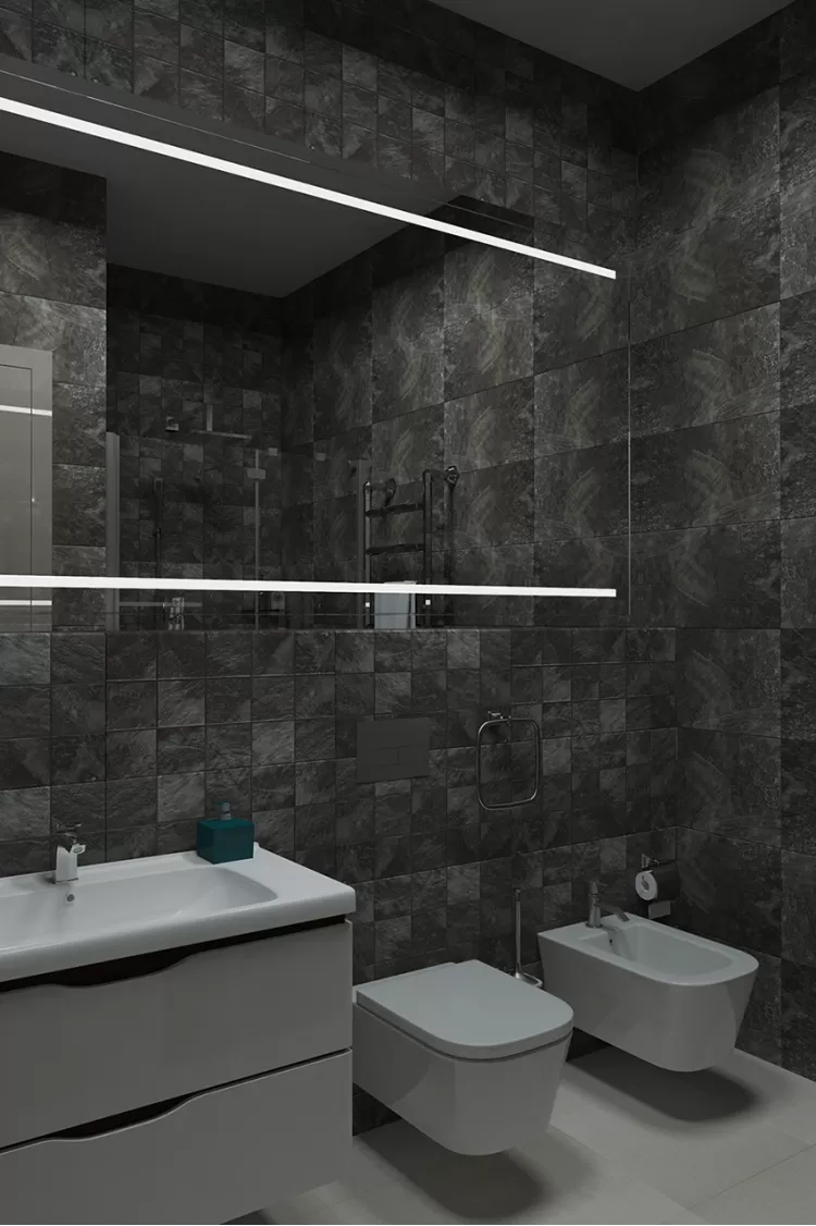 Фото: Санвузол – Дизайн-проект житлового будинку у селіщі Лісники, 233 м.кв – 1982