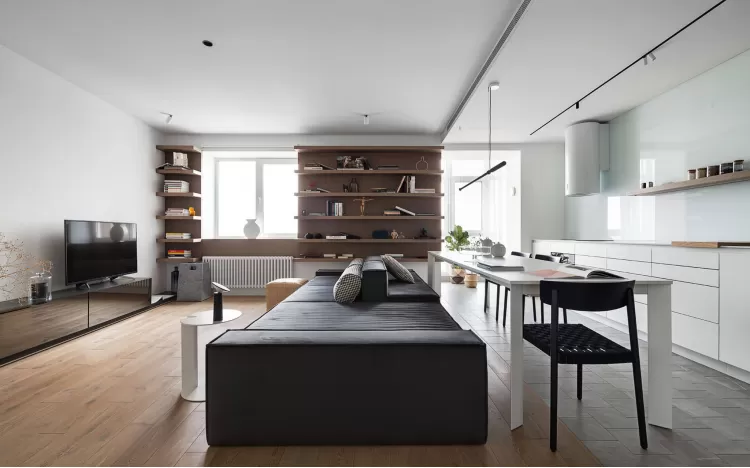 Гостиная — Дизайн-проект 3-комнатной квартиры White Freedom, 93м.кв — студия дизайна Azovskiy + Pahomova