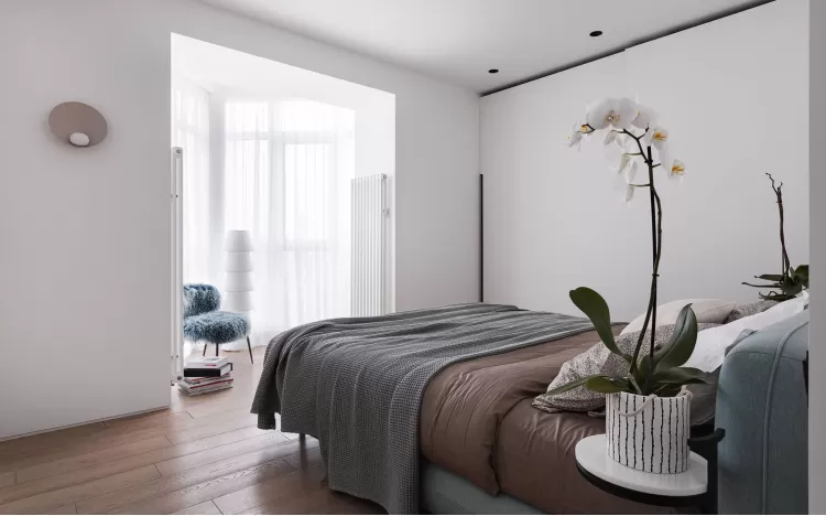 Спальня — Дизайн-проект 3-комнатной квартиры White Freedom, 93м.кв — студия дизайна Azovskiy + Pahomova