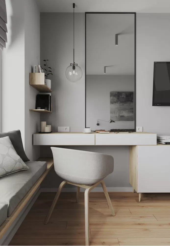 Спальня в дизайн-проект 2-квартири в ЖК Зарічний, 50м.кв. - студія дизайну KEY Design, фото 5