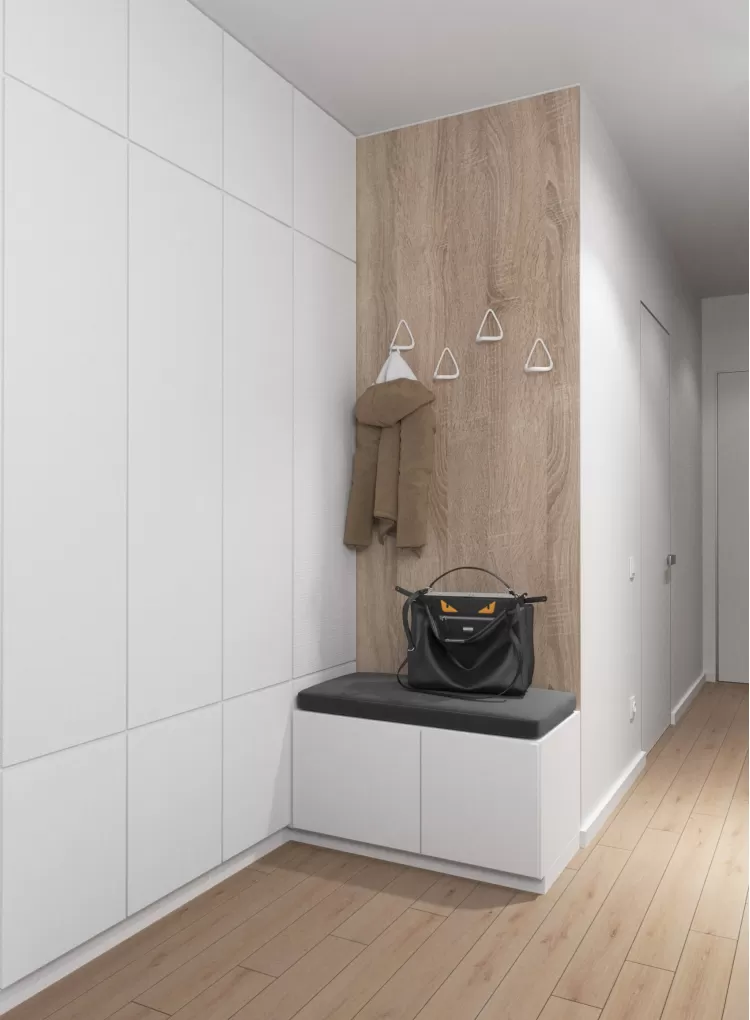 Передпокій в дизайн-проекті 2-кімнатної квартири ЖК Зарічний, 50м.кв. - студія дизайну KEY Design