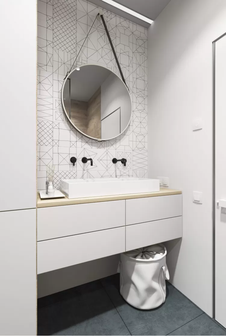 Санузел в дизайн-проект 2-квартиры в ЖК Заречный, 50м.кв. —  студия дизайна KEY Design 