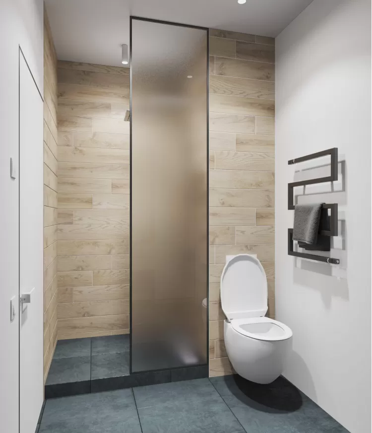 Санвузол в дизайн-проект 2-квартири в ЖК Зарічний, 50м.кв. - студія дизайну KEY Design