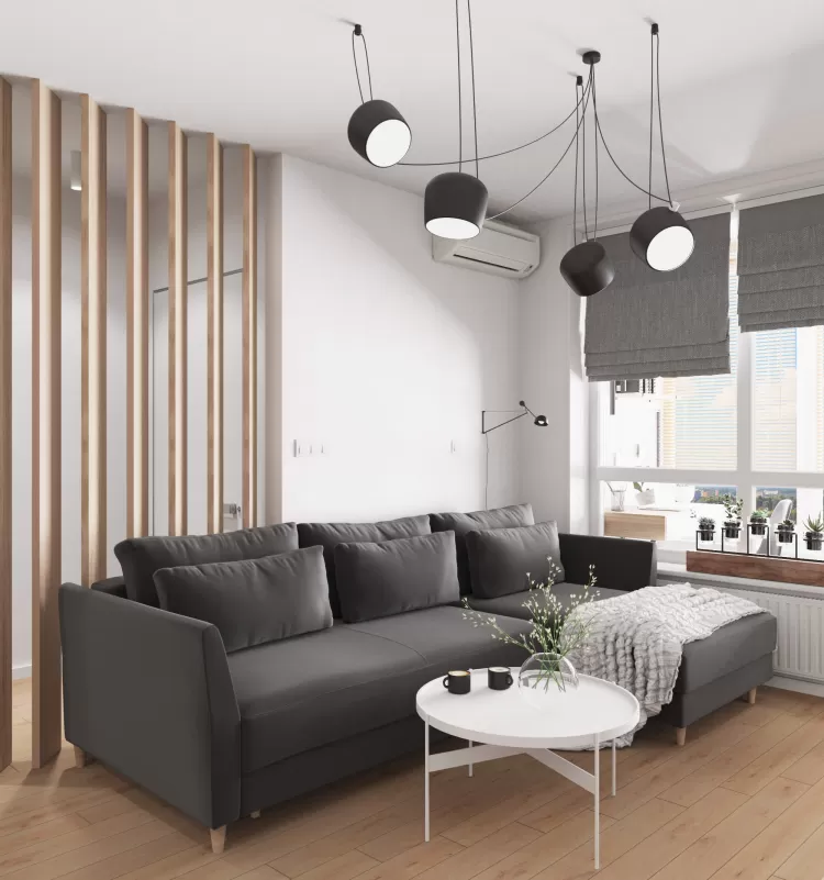 Кухня-вітальня у дизайн-проект 2-квартири в ЖК Зарічний, 50м.кв. - студія дизайну KEY Design