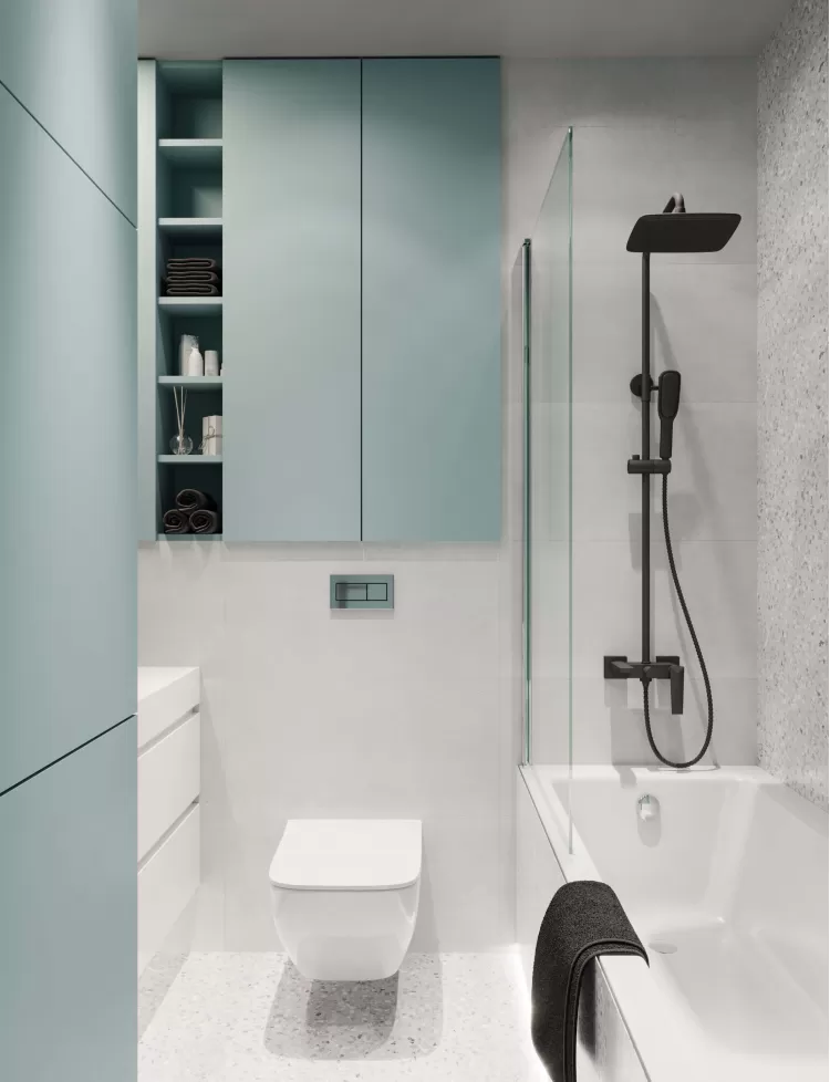 Фото дизайна: Санузел – Дизайн-проект однокомнатной квартиры в ЖК "Город цветов" – 2093