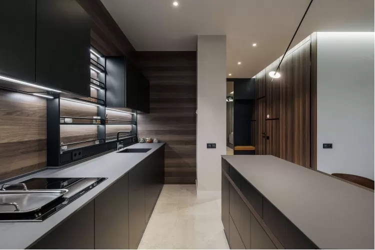 Кухня-вітальня в дизайн-проекті квартири в КД GOGOL 47, 82 м.кв. - студія дизайну TABOORET