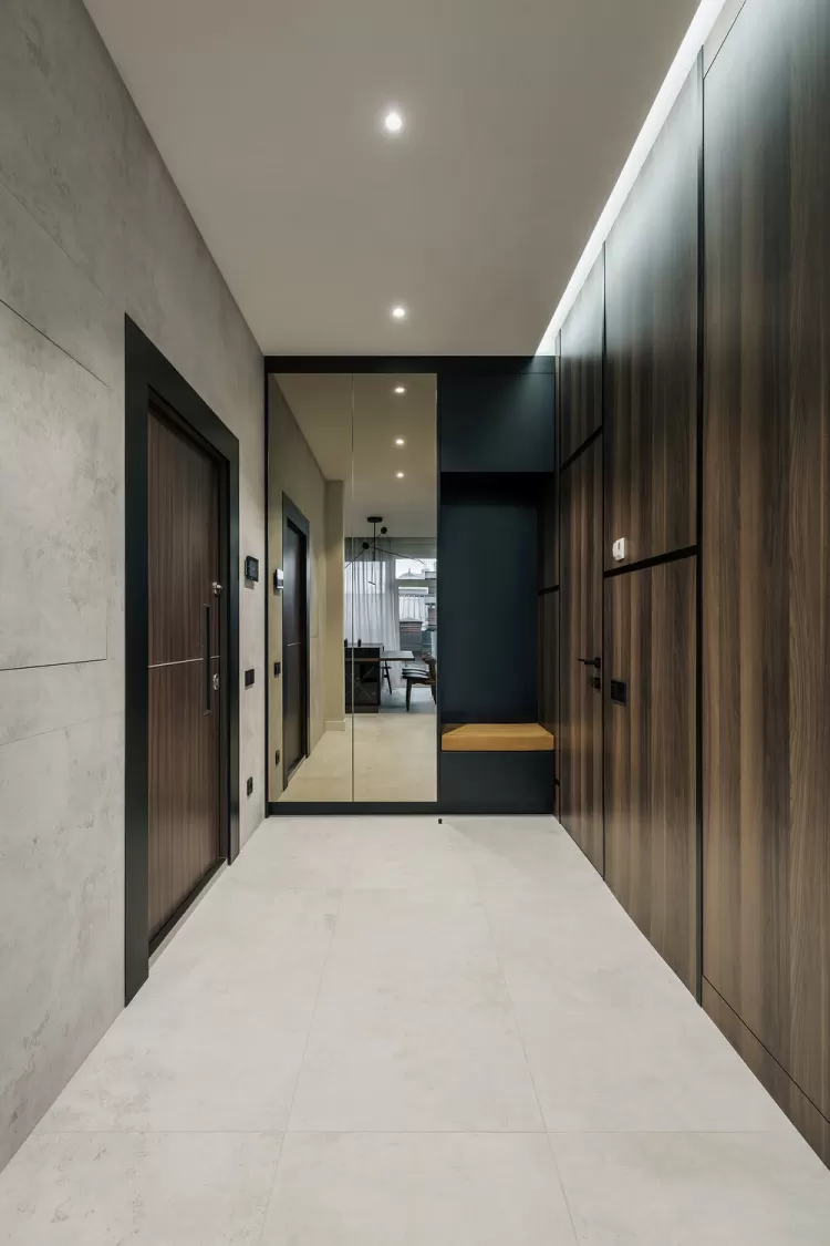 Коридор в дизайн-проекті квартири в КД GOGOL 47, 82 м.кв. - студія дизайну TABOORET