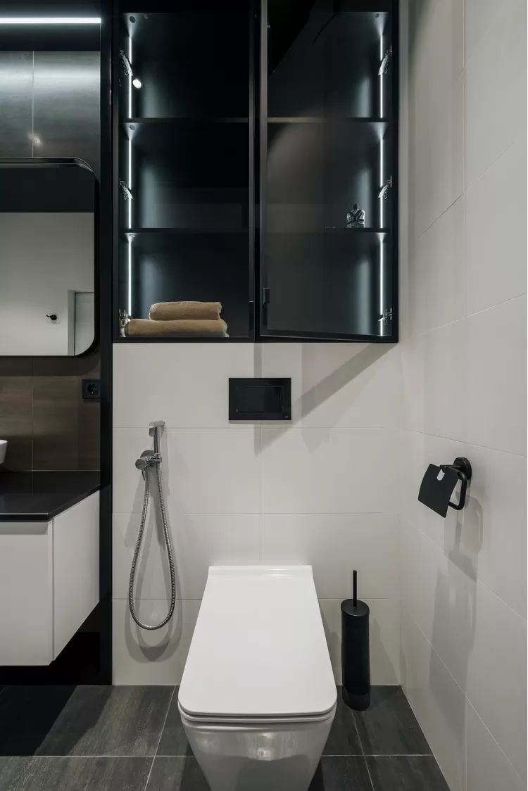 Санузел в дизайн-проекте квартиры в КД GOGOL 47, 82 м.кв. — студия дизайна TABOORET