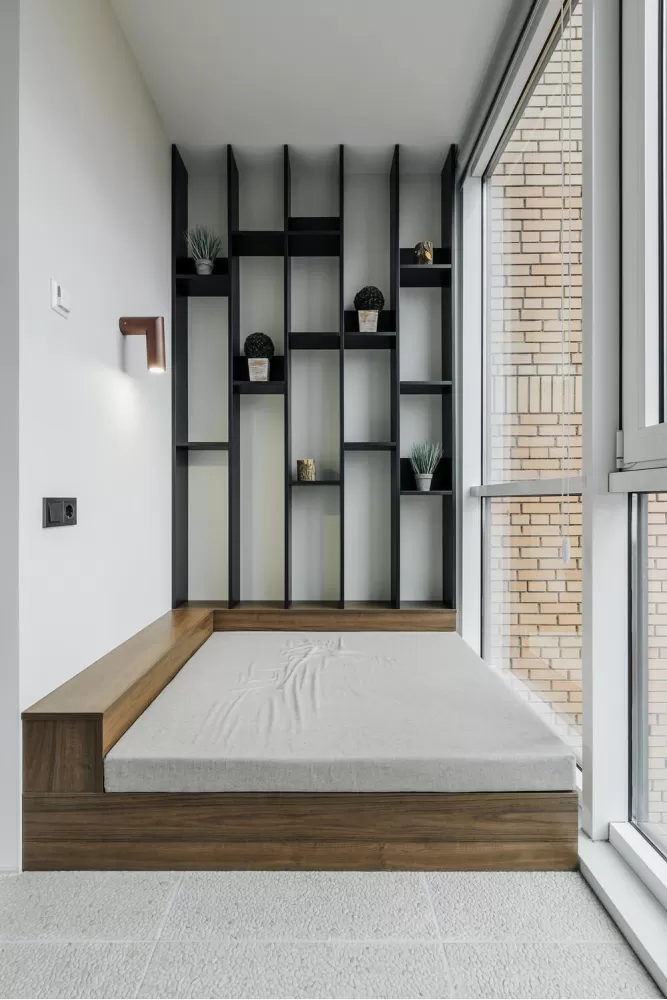 Балкон в дизайн-проекте квартиры в КД GOGOL 47, 82 м.кв. — студия дизайна TABOORET