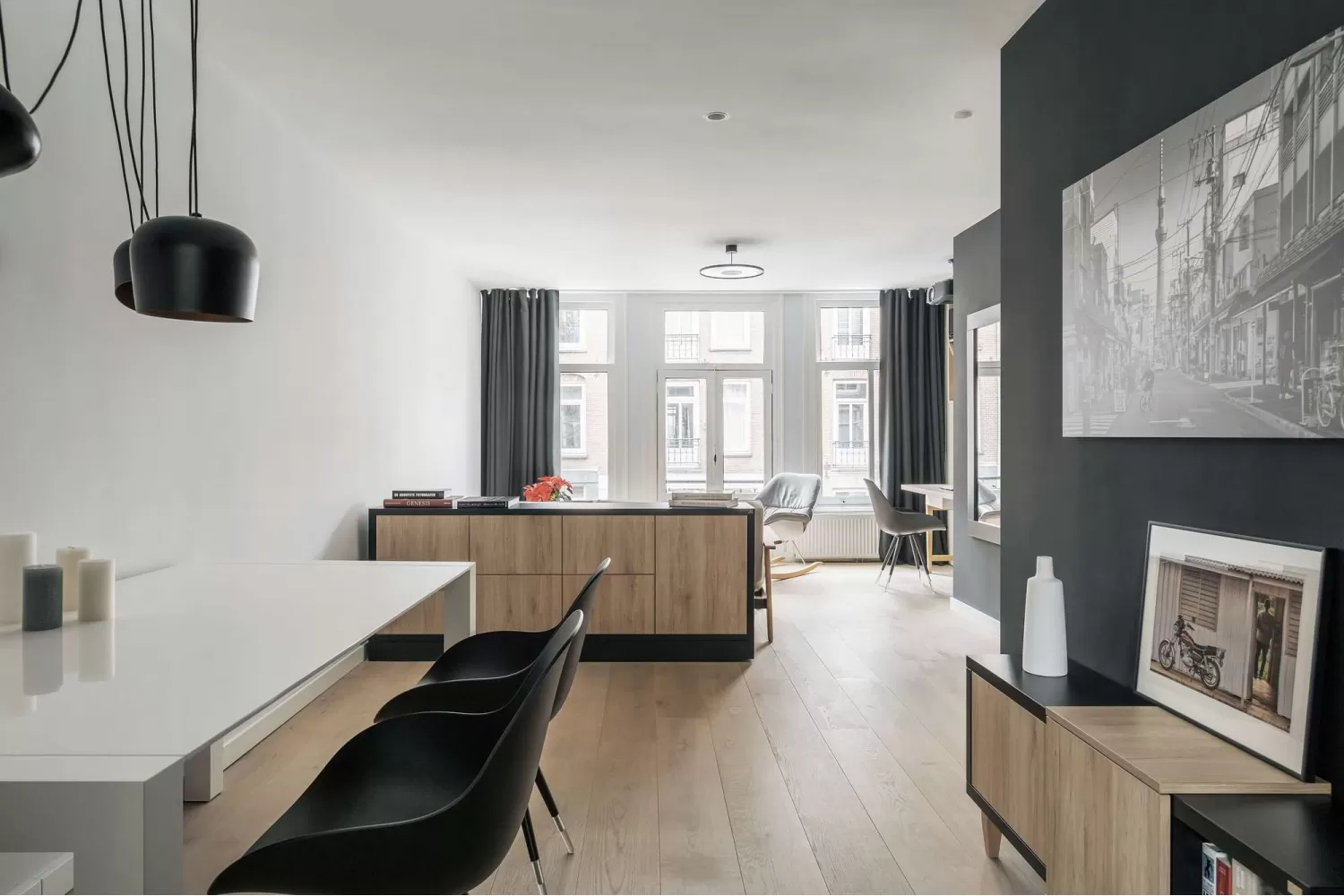 Гостиная — Дизайн-проект квартиры Amsterdam De Pijp в скандинавском стиле, 42 м.кв — студия дизайна TABOORET