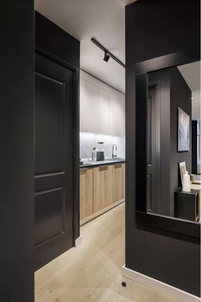 Коридор — Дизайн-проект квартиры Amsterdam De Pijp в скандинавском стиле, 42 м.кв — студия дизайна TABOORET