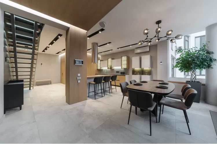 Кухня-вітальня — Дизайн-проект квартири в ЖК Сонячна Брама 175м.кв — студія дизайну TABOORET